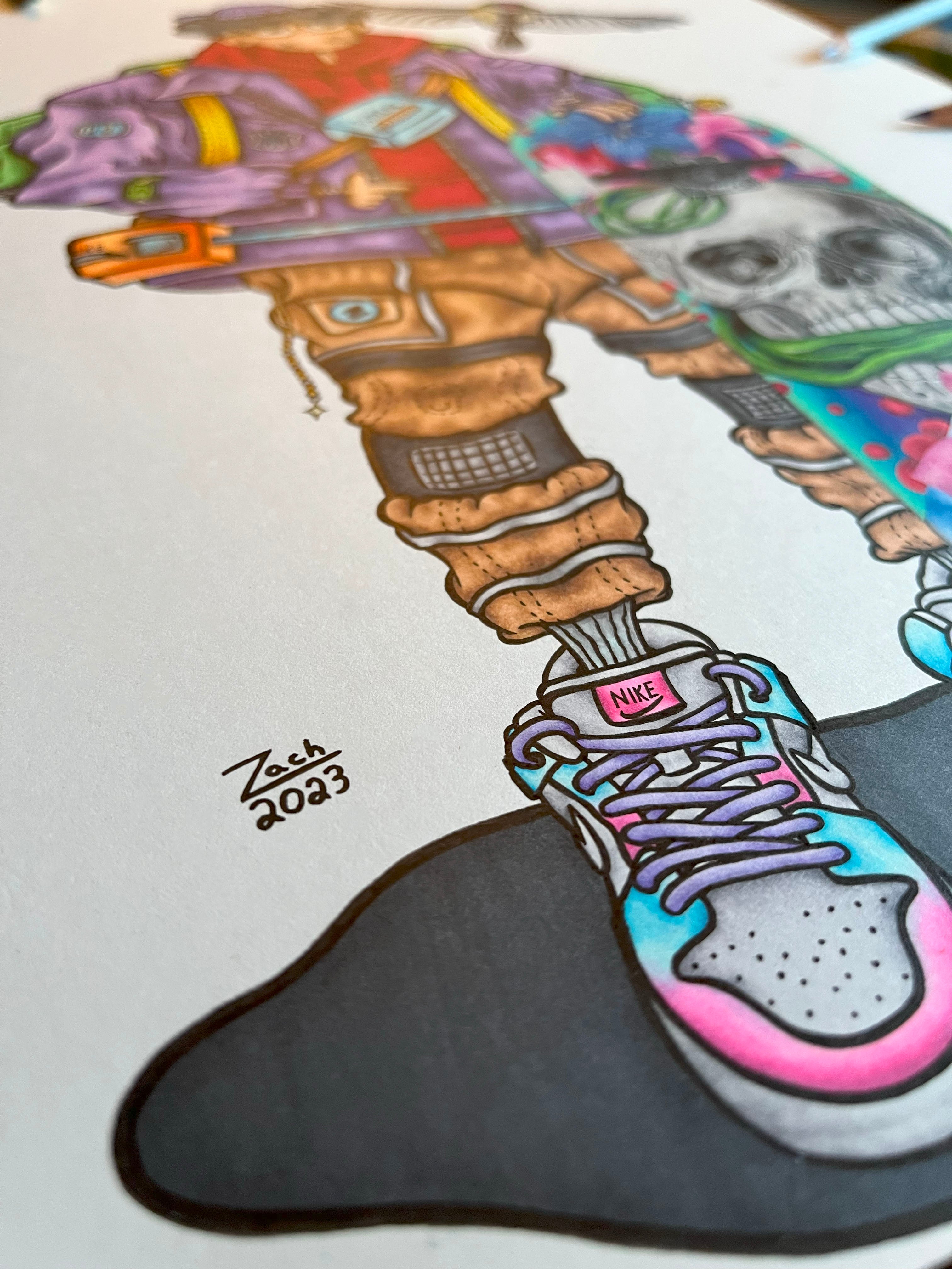 Character With Skateboard